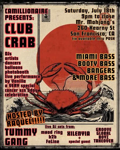 Club Crab flyer