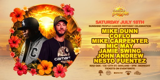 Sunshine People Annual Cancer Birthday: Mike Dunn & Coflo flyer