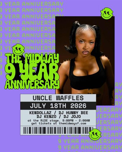 Uncle Waffles – The Midway 9-Year Anniversary flyer